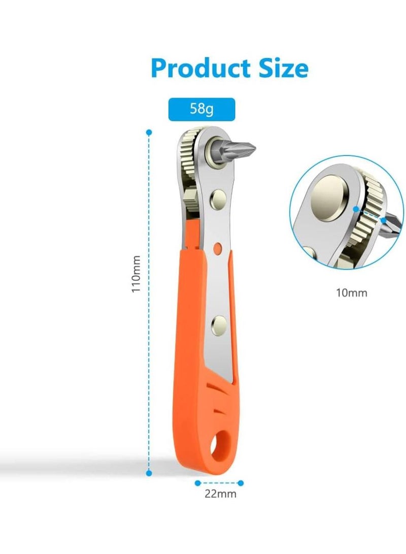 sokany Compact,High-Torque 6.35 cm Drive Ratchet Wrench,Right Angle Phillips Magnetic Screwdriver for Tight Spaces,Reversible Mini Ratchet Screwdriver (1 Pc) - Image 2
