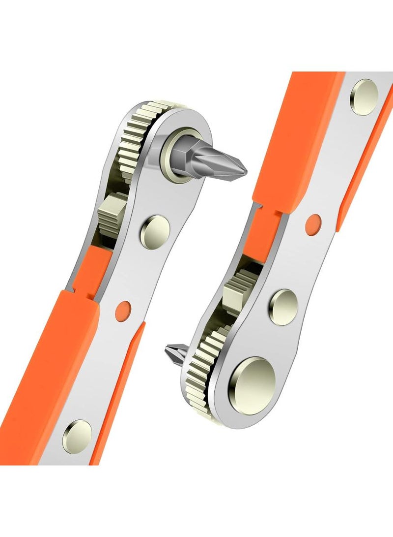 sokany Compact,High-Torque 6.35 cm Drive Ratchet Wrench,Right Angle Phillips Magnetic Screwdriver for Tight Spaces,Reversible Mini Ratchet Screwdriver (1 Pc) - Image 1