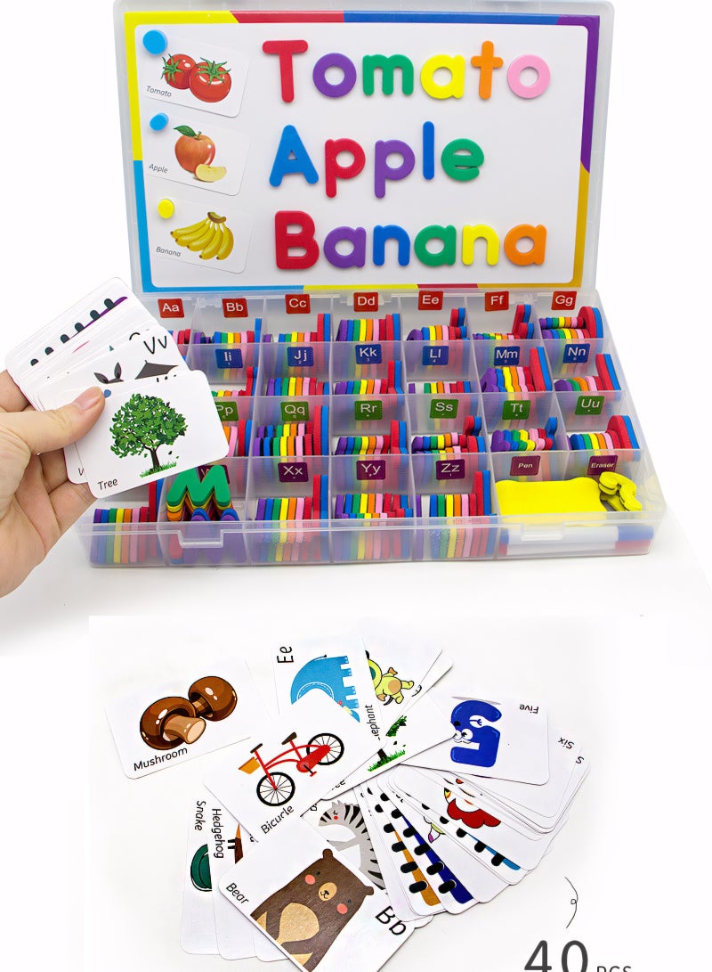 general Magnetic Letters Kit, Alphabet Letters with Large Double-Side Magnet Board and Learning Cards, Educational Refrigerator Magnets for Preschool Learning Spelling - Image 5
