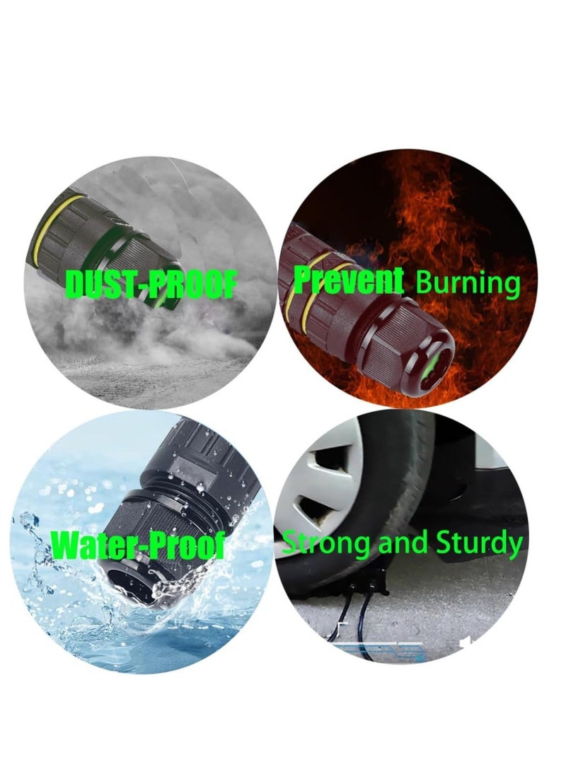IP68 Waterproof 2 Way 4 Pin Junction Box Electrical Cable Connector,5 Pack 24A 400V M20 Wire Range59mm Used for Outdoor Rapid Maintenance Expansion and Extension of Cable Connectors - Image 5