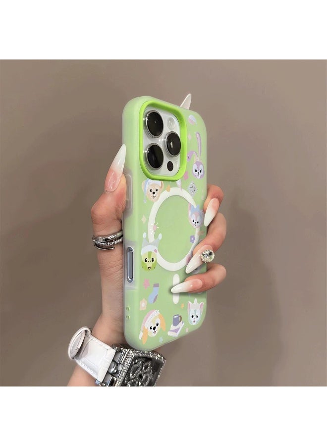 NIBEMINENT Skin Feel Jelly Shell Protection Case With Magsafe For iPhone 17 Pro Max, Green