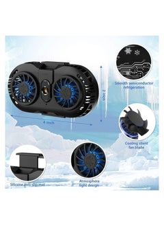 بيوينتي Phone Cooler Fan Game Pad Holder Radiator with Dual Semiconductor Cooling Chip, Cellphone USB Case for Mobile Gaming, TikTok Live Streaming, Car Driving, Outdoor Vlog  - Image 5