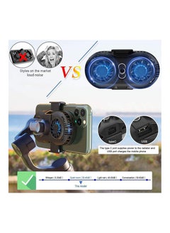 بيوينتي Phone Cooler Fan Game Pad Holder Radiator with Dual Semiconductor Cooling Chip, Cellphone USB Case for Mobile Gaming, TikTok Live Streaming, Car Driving, Outdoor Vlog  - Image 2
