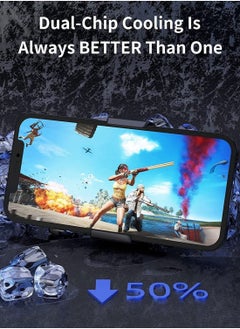 بيوينتي Phone Cooler Fan Game Pad Holder Radiator with Dual Semiconductor Cooling Chip, Cellphone USB Case for Mobile Gaming, TikTok Live Streaming, Car Driving, Outdoor Vlog  - Image 4