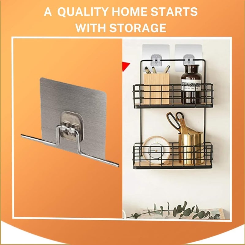 Xtend Heavy Duty Self Adhesive Sticker Wall Hook Multi-Surface Hooks for Hanging Bathroom Self Corner Shelves, Plastic, Pack of 6 - Image 4