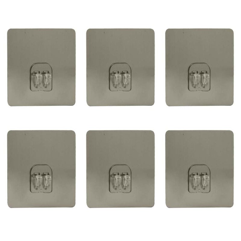 Xtend Heavy Duty Self Adhesive Sticker Wall Hook Multi-Surface Hooks for Hanging Bathroom Self Corner Shelves, Plastic, Pack of 6 - Image 1