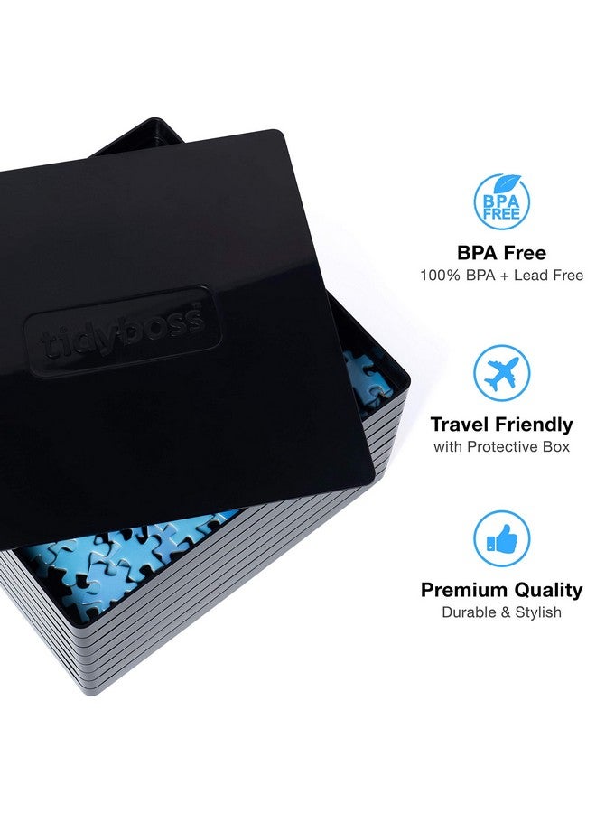 8 Puzzle Sorting Trays With Lid 10 X 10 Inches Jigsaw Puzzle Accessories Black Background Makes Pieces Stand Out To Better Sort Patterns, Shapes And Colors ; For Puzzles Up To 15002500 Pieces - Image 4