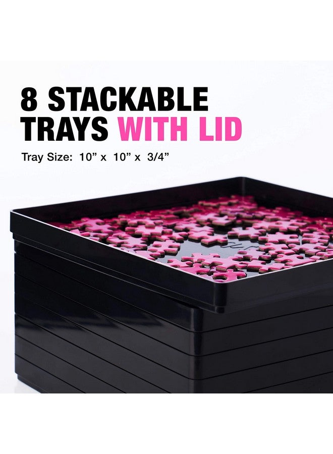 8 Puzzle Sorting Trays With Lid 10 X 10 Inches Jigsaw Puzzle Accessories Black Background Makes Pieces Stand Out To Better Sort Patterns, Shapes And Colors ; For Puzzles Up To 15002500 Pieces - Image 5