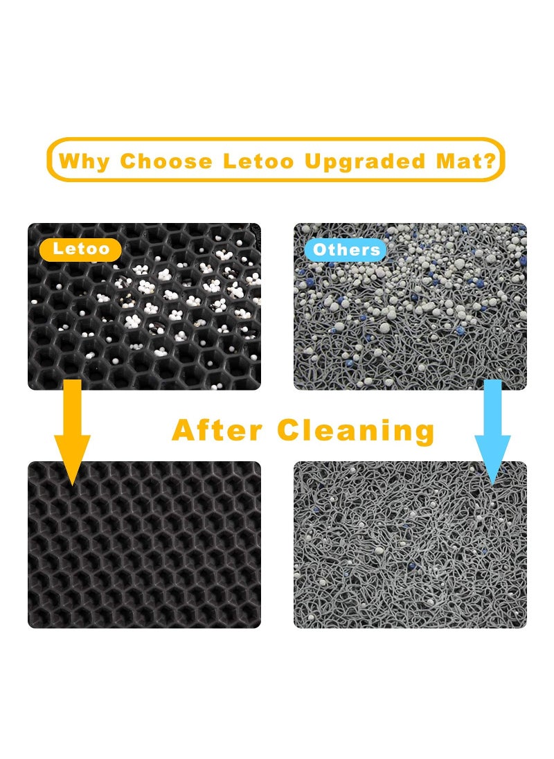 SYOSI Pet Litter Mess Trap Mat, (16*20 in) Decorative Litter Catching Mat Pet Feeding Area Mat Cat Litter Mat  Mess-Free Cat Litter Mat Litter Trapping Mat for Litter Box, No Slip Large, Urine Waterproof  - Image 3
