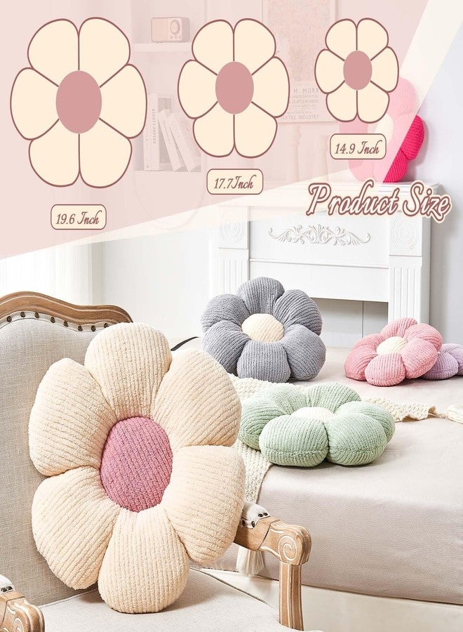 Kcvvcr Flower Throw Pillow, Soft White 14.9" Shaped Floor Pillow for Home Decor, Cute Aesthetic Plush Decorative Pillows for Bed, Sofa, Couch - Image 2