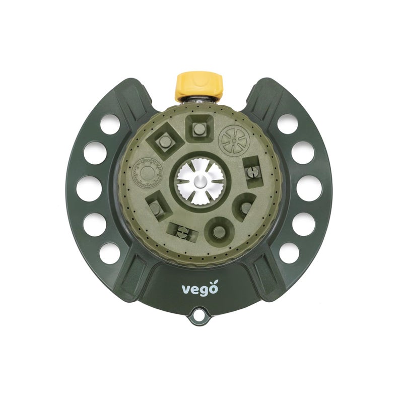 Vego Turret Pattern Sprinkler 9Pattern HeavyDuty Metal Base Up to 1115 sq ft Coverage - Image 2