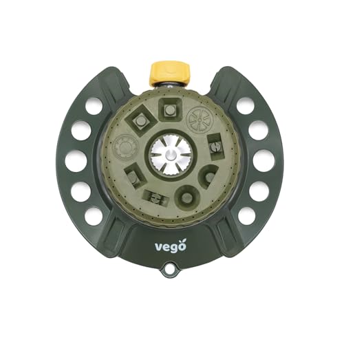 Vego Turret Pattern Sprinkler 9Pattern HeavyDuty Metal Base Up to 1115 sq ft Coverage - Image 1
