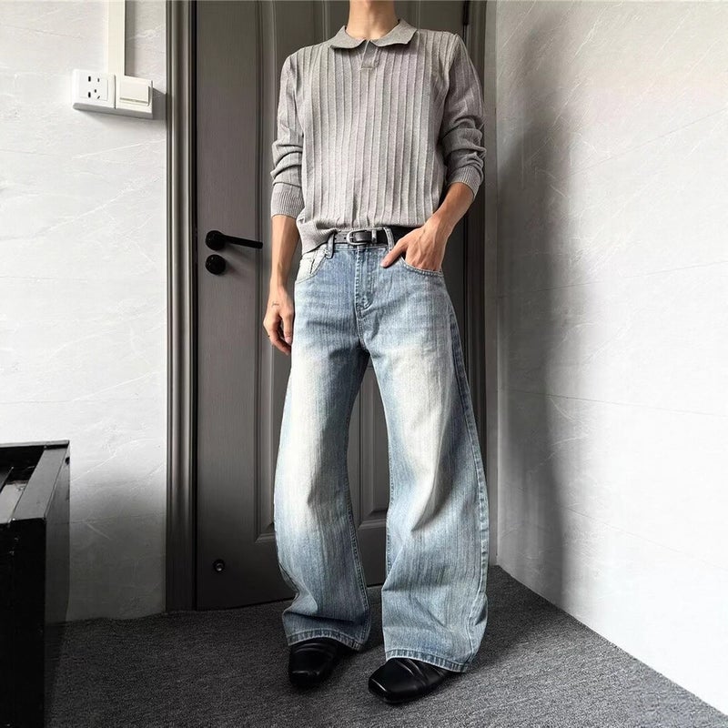 Unisex Classic Denim Jeans Loose Fit Daily Outdoor Wear - Image 2