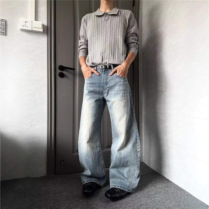 Unisex Classic Denim Jeans Loose Fit Daily Outdoor Wear - Image 3