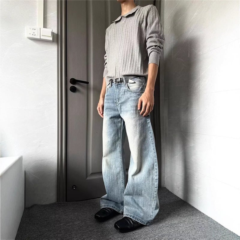 Unisex Classic Denim Jeans Loose Fit Daily Outdoor Wear - Image 4