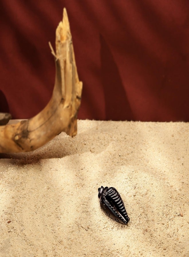 Divine Hindu Karungali Shankh for Pooja - Handcrafted Ebony Wood Conch for Hindu Rituals, Home Temple, Vastu & Spiritual Decor - Image 3