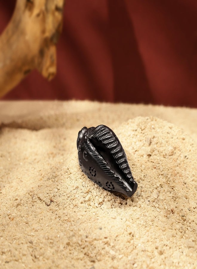 Divine Hindu Karungali Shankh for Pooja - Handcrafted Ebony Wood Conch for Hindu Rituals, Home Temple, Vastu & Spiritual Decor - Image 2