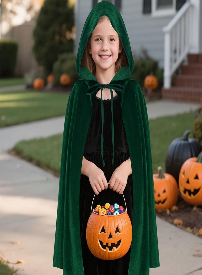Bskifnn Hooded Cloak Vampire Costume Witch Costume for Man and Women Witch Cloak for Halloween, Cosplay, Role Play 27.5Inch (Dark Green, 43.5Inch) - Image 5