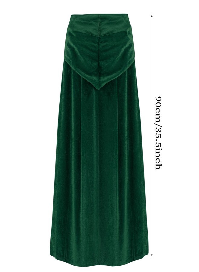Bskifnn Hooded Cloak Vampire Costume Witch Costume for Man and Women Witch Cloak for Halloween, Cosplay, Role Play 27.5Inch (Dark Green, 43.5Inch) - Image 3