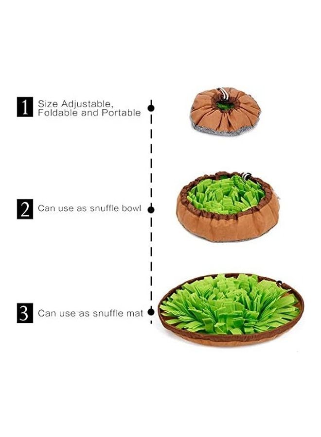 Green/Brown Pet Snuffle Training Feeding Mat Including Ball - Image 3