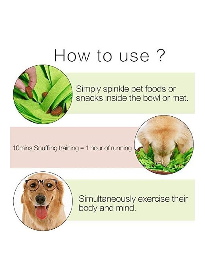 Green/Brown Pet Snuffle Training Feeding Mat Including Ball - Image 4