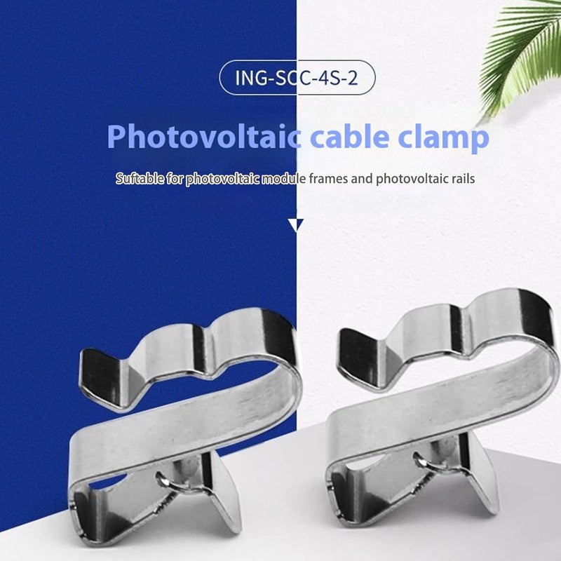 50Pcs Stainless Steel Solar Cable Clamps Rustproof Roof Mounting Wire Fasteners - Image 3