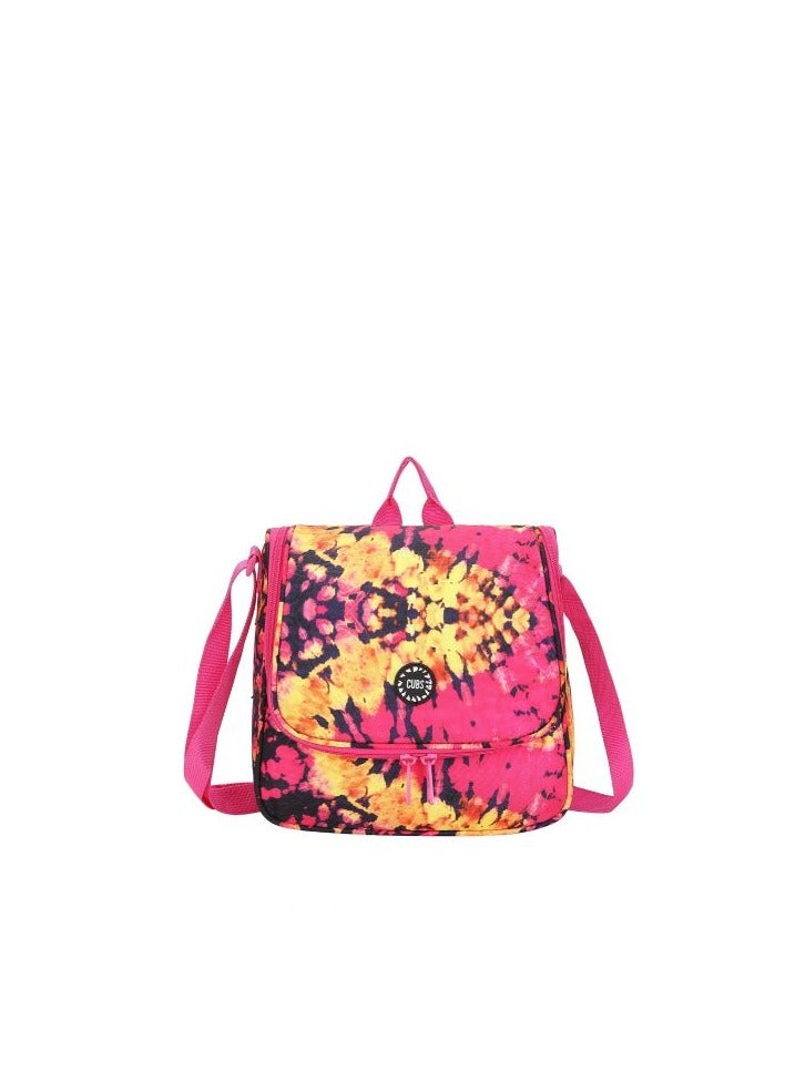 CUBS Fuchia/Yellow Tie Dye Cross Body Lunch Bag - Image 1