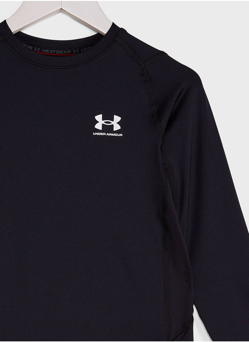UNDER ARMOUR - Boys' HeatGear Armour Fitted Long Sleeve Top - Image 1