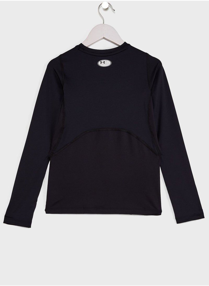 UNDER ARMOUR - Boys' HeatGear Armour Fitted Long Sleeve Top - Image 1
