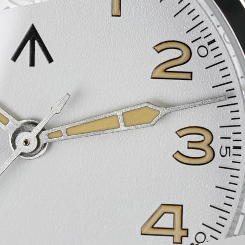 TACTICAL FROG Militado ML08 VH31 38mm Military Mens Watch Double Domed Sapphire Crystal C3 Green Light 10 ATM Waterproof Analog Watches for Men and Women (White Yellow Dial/Black Nylon Strap) - Image 5