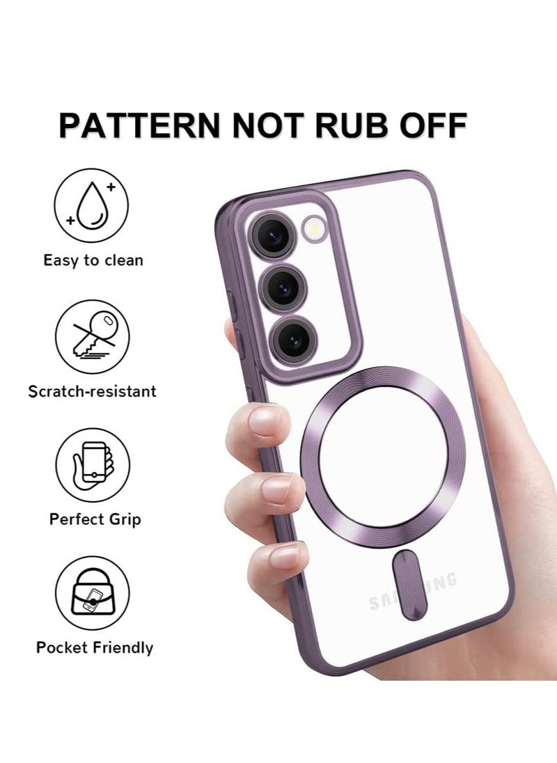 Generic - Magnetic Clear Case for Galaxy S23 Plus Case,Compatible with MagSafe, Love Heart Design Electroplated Case Soft TPU Shockproof Full Camera Lens Protective Case for Samsung Galaxy S23 Plus - Image 1
