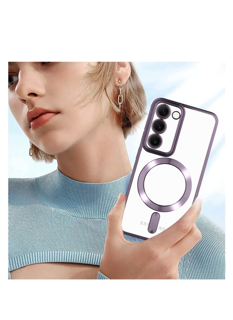 Generic - Magnetic Clear Case for Galaxy S23 Plus Case,Compatible with MagSafe, Love Heart Design Electroplated Case Soft TPU Shockproof Full Camera Lens Protective Case for Samsung Galaxy S23 Plus - Image 1