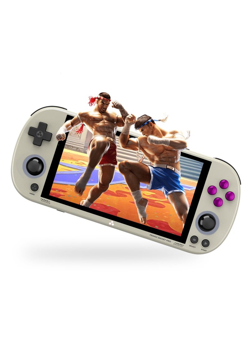 Smart Pro Open Source Handheld Game Console, Retro Arcade HD 4.96-inch IPS Screen Game Console, Linux System, 5000 mAh Large Battery (Grey) - Image 1