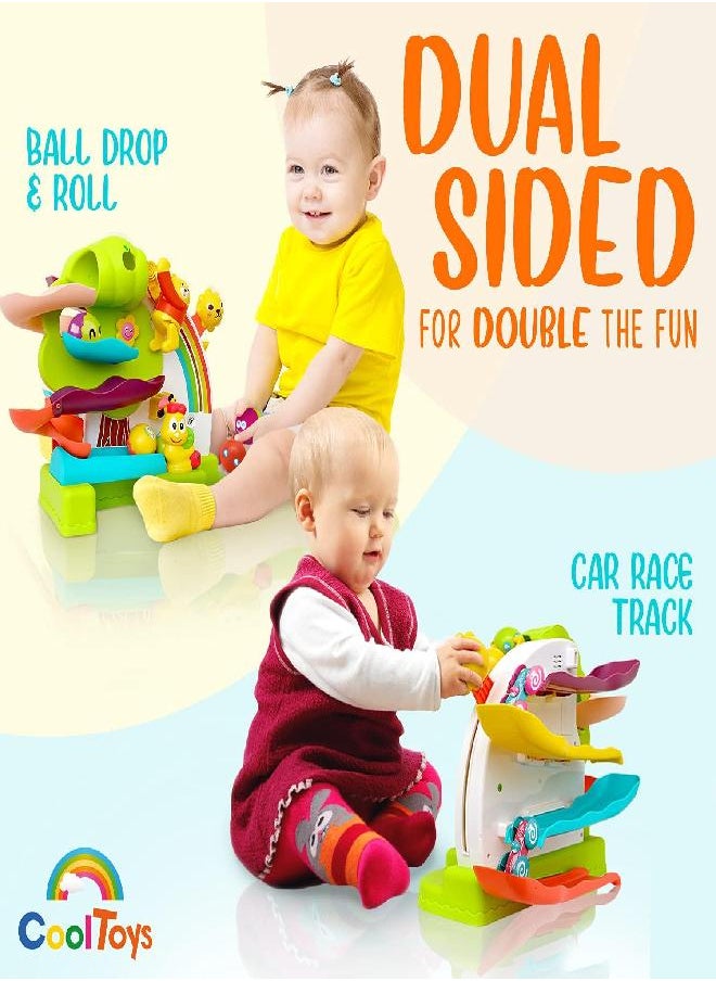 CoolToys - Toddlers Ball Drop Toy - 2 In 1 Developmental Car Ramp Race Track & Ball Popper Tracker Toy - Educational Montessori 1St Birthday Gift For Baby Kids Boys & Girls 1-3 Old - Fun Musical Sounds - Image 1