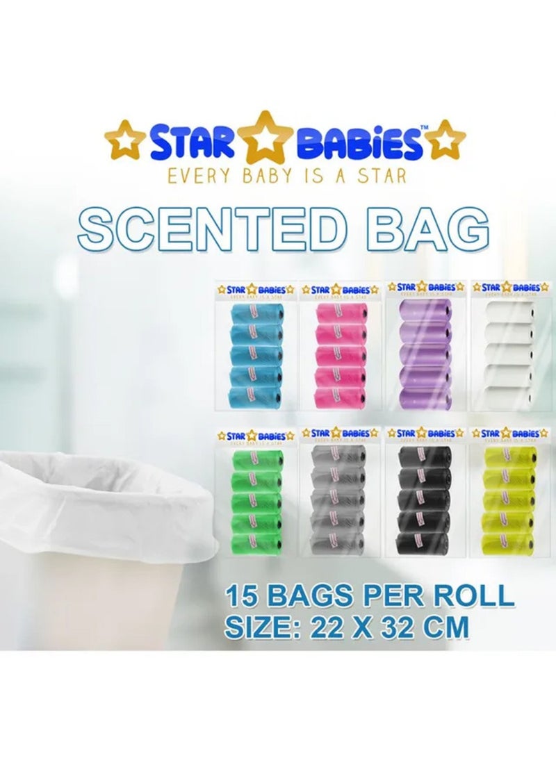 STAR BABiES Combo Pack Disposable Changing Mat 80Pcs Scented Bag 10Pcss Bibs 70Pcs - Blue - Image 5
