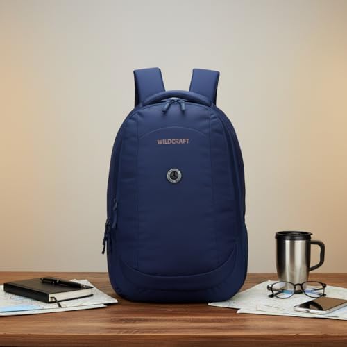 Wildcraft Backpack 28Lit Multi compartments,Laptop Backpack front pocket, bottle holder, School bags College bag for women and men, (Blue) - Image 2