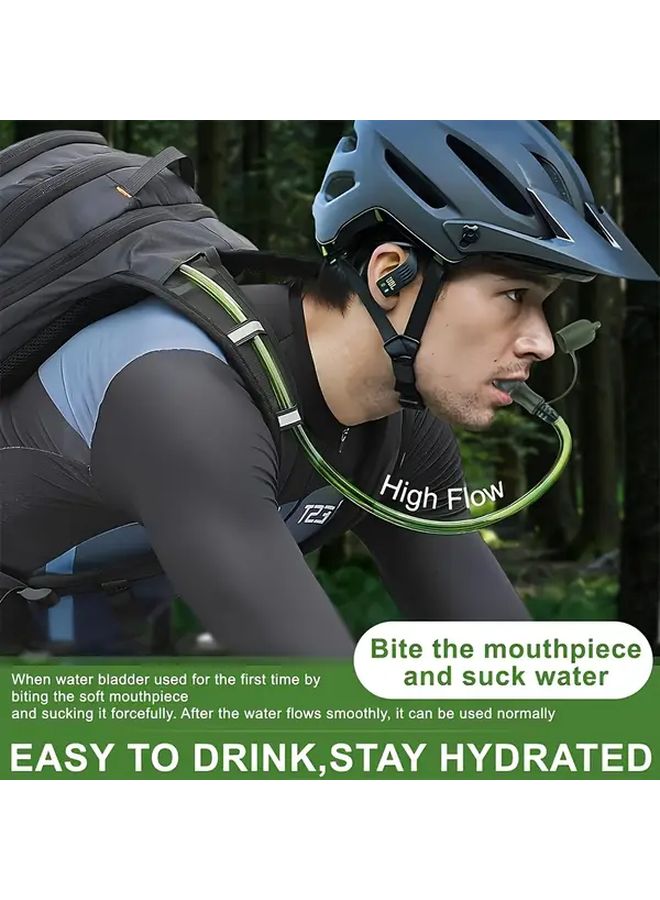 FOCUSONHOME 67.63oz Portable Water Bag for Camping Hiking Durable PE Material Compact Design with Carry Handle Green Outdoor Sports Hiking Gear Sleek Cylindrical Design Sturdy Construction - Image 4