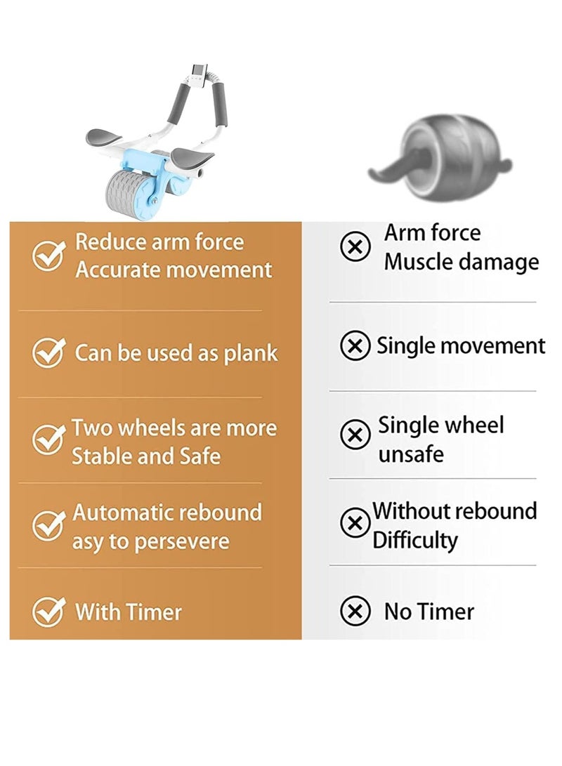 Arabest Automatic Rebound Ab Abdominal Exercise Roller Wheel, with Elbow Support and Timer, Abs Roller Wheel Core Exercise Equipment, for Men Women - Image 3