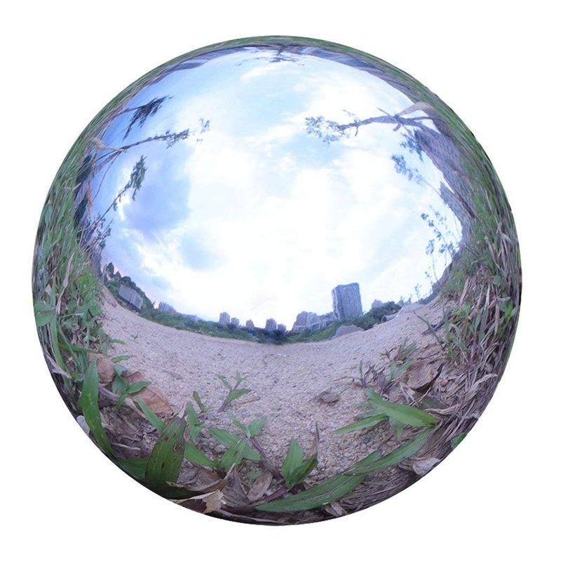 Durable Stainless Steel Gazing Balls Hollow Mirror Globe Floating Reflective Ball Polished Shiny Sphere for Home Garden Pond Outdoor Swimming Pool Decoration 12 Inch