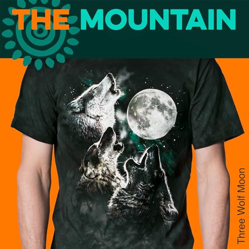 The Mountain Men's Three Wolf Moon Short Sleeve Tee, Dark Green, Large - Image 2