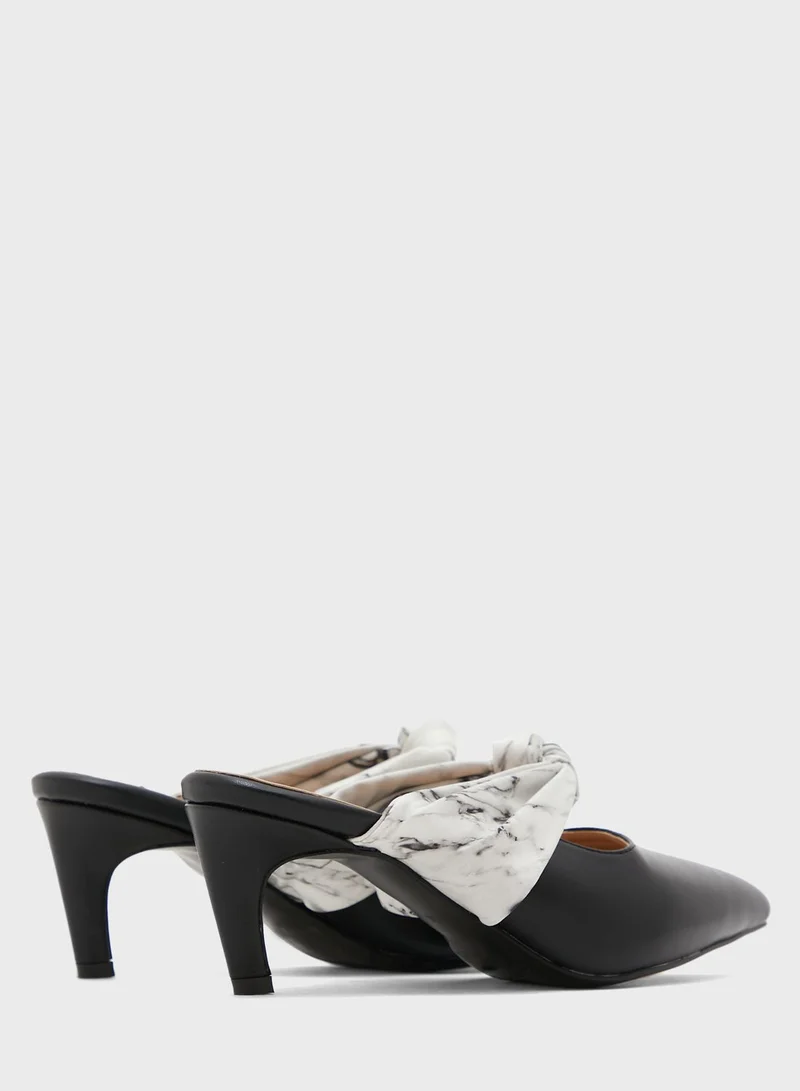 Khizana Knotted Strap Slip-On Pointed Stiletto Pump