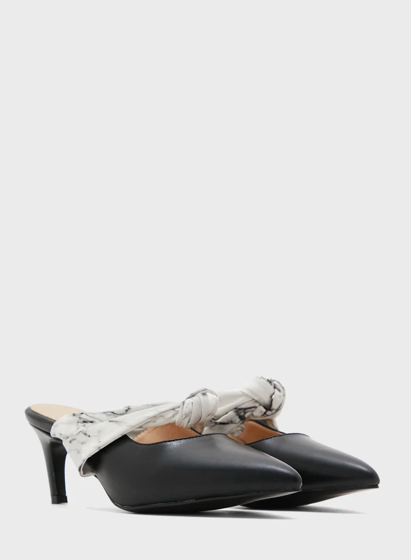 Khizana Knotted Strap Slip-On Pointed Stiletto Pump