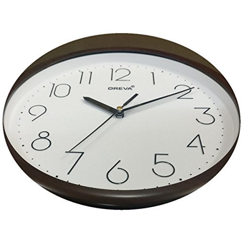 Oreva Plastic Round Simple Abstract Wall Clock (25.2 X 25.2 X 3.4 Cm, D Wood, Aq 1687), White - Analog - Image 5