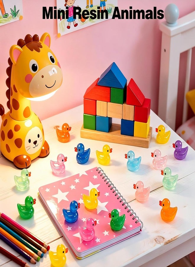 QUMMFA 110pcs Mini Resin Ducks, Glow in The Dark Tiny Ducks to Hide, 20 Colors Mini Resin Animals, Miniature Landscape Decor for Aquarium, Fish Tank, Fairy Garden Home Dollhouse Accessories - Image 5