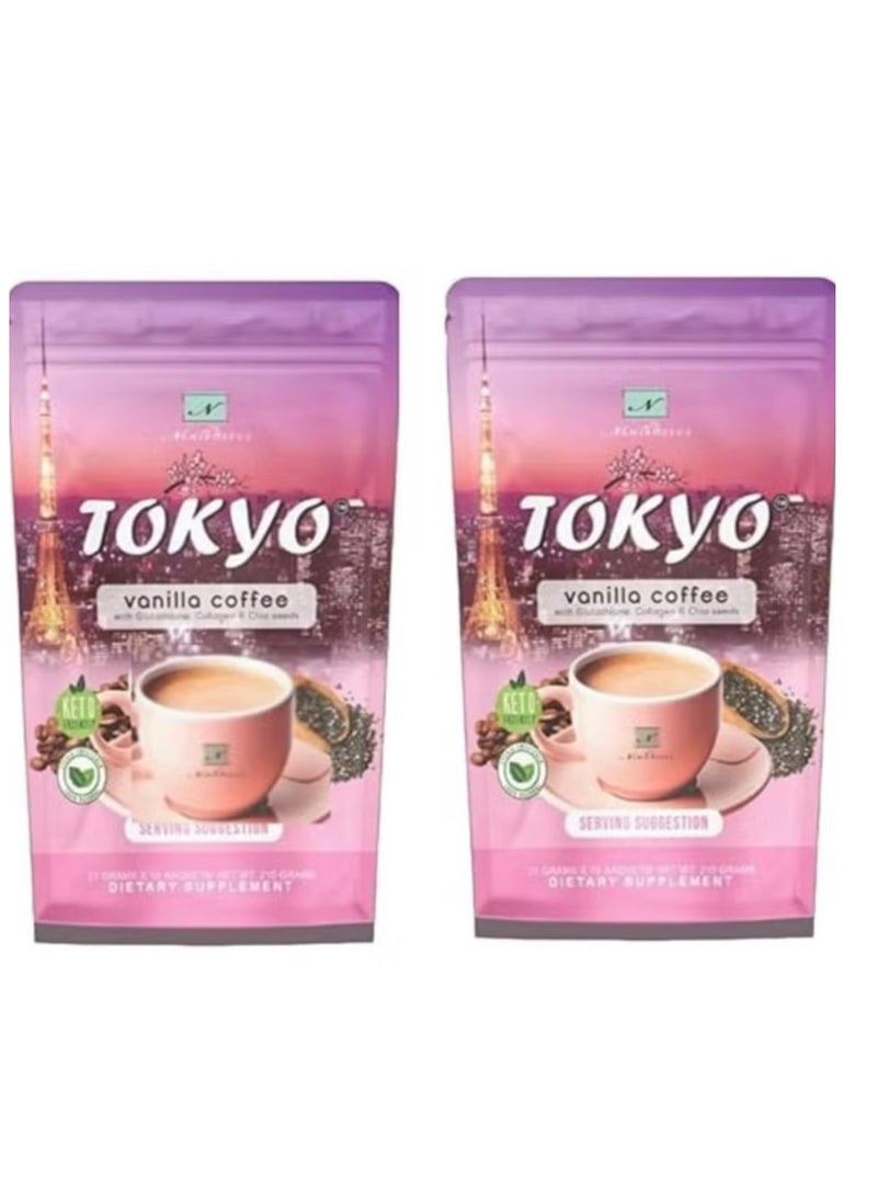 NAMIROSEUS Tokyo Vanilla Coffee With Glutathione Collagen and Chia Seeds 2 Pieces  - Image 1