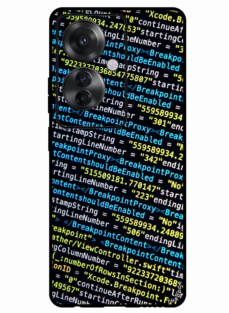 Theodor Protective Case Anti Scratch Shock Proof Bumper Cover For Oppo Reno 11F code_symbols_programming - Image 1