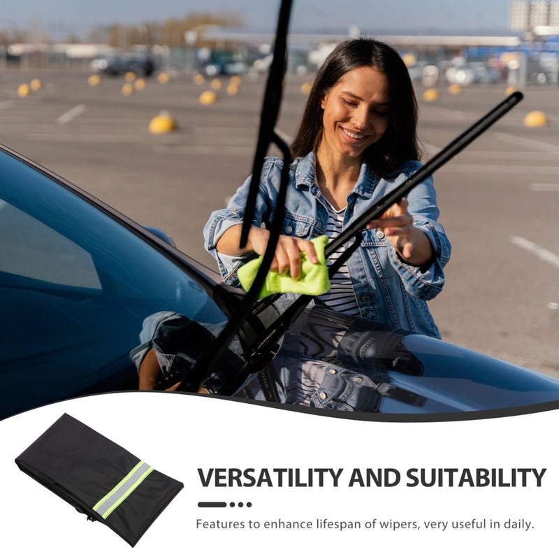 TOPPERFUN 4Pcs Wiper Protectors, 25.5x3.9in Polyester Car Windshield Wiper Cover, 210D Waterproof Rain and Bird Droppings RV Wiper Guards for Cars SUVs and Trucks - Image 5