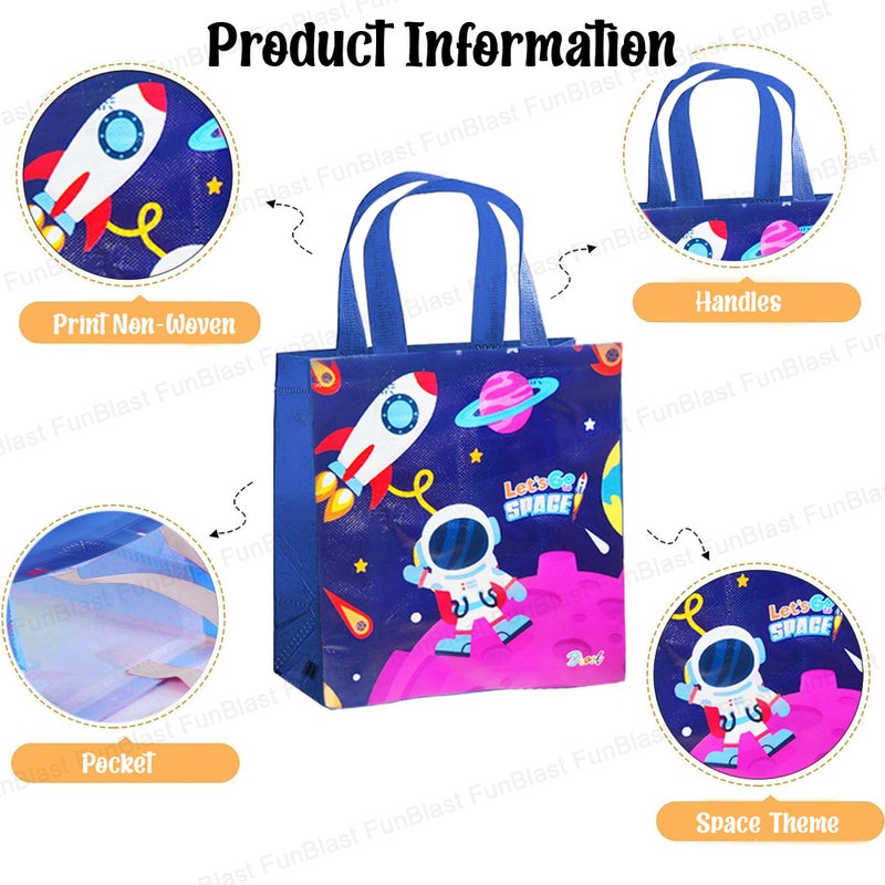 FunBlast Space Gifting Bags for Return Gifts - 24 Pcs Non-Woven Multi-Purpose Reusable Carry Bag, Birthday Goodie Bags (24) - Image 3