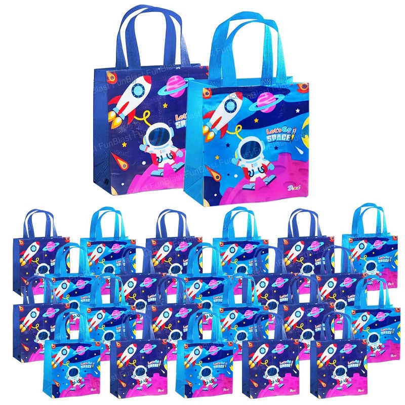 FunBlast Space Gifting Bags for Return Gifts - 24 Pcs Non-Woven Multi-Purpose Reusable Carry Bag, Birthday Goodie Bags (24) - Image 1