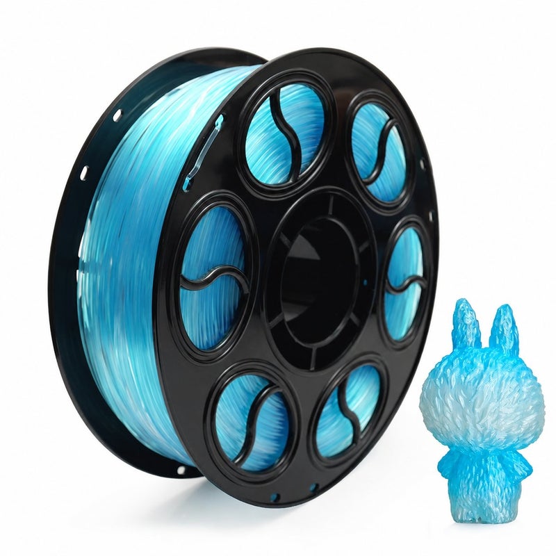 PLA Silk 3D Printer Filament 1KG, Transparent Gradient Crystal Finish, 1.75mm, 330m Spool, Compatible with Bambu Lab and Creality Printers